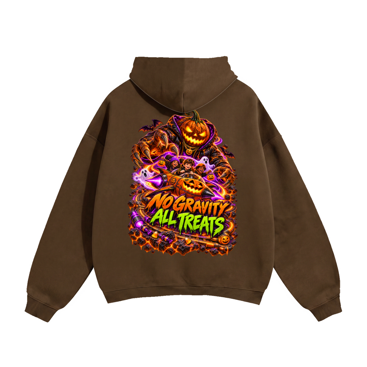 Halloween Galaxy of Treats Front & Back Graphic Hoodie - No Gravity All Treats - Unisex