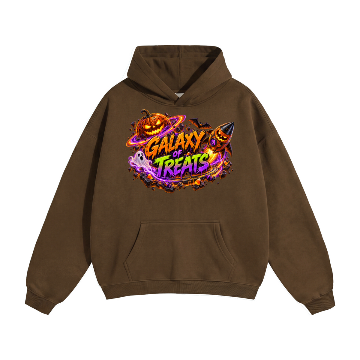 Halloween Galaxy of Treats Front & Back Graphic Hoodie - No Gravity All Treats - Unisex