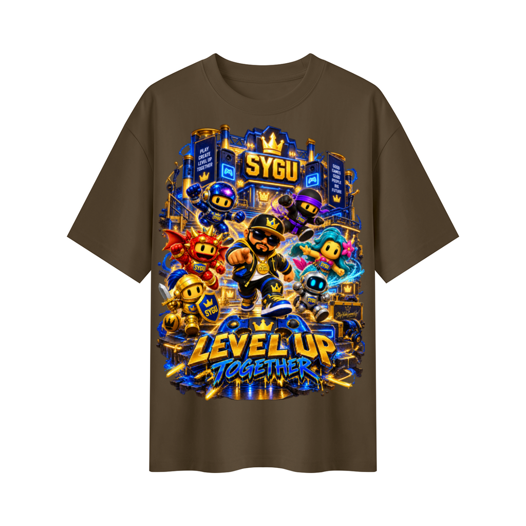 StepYahGameUp™ Level Up Together Oversized Graphic T-Shirt - Unisex