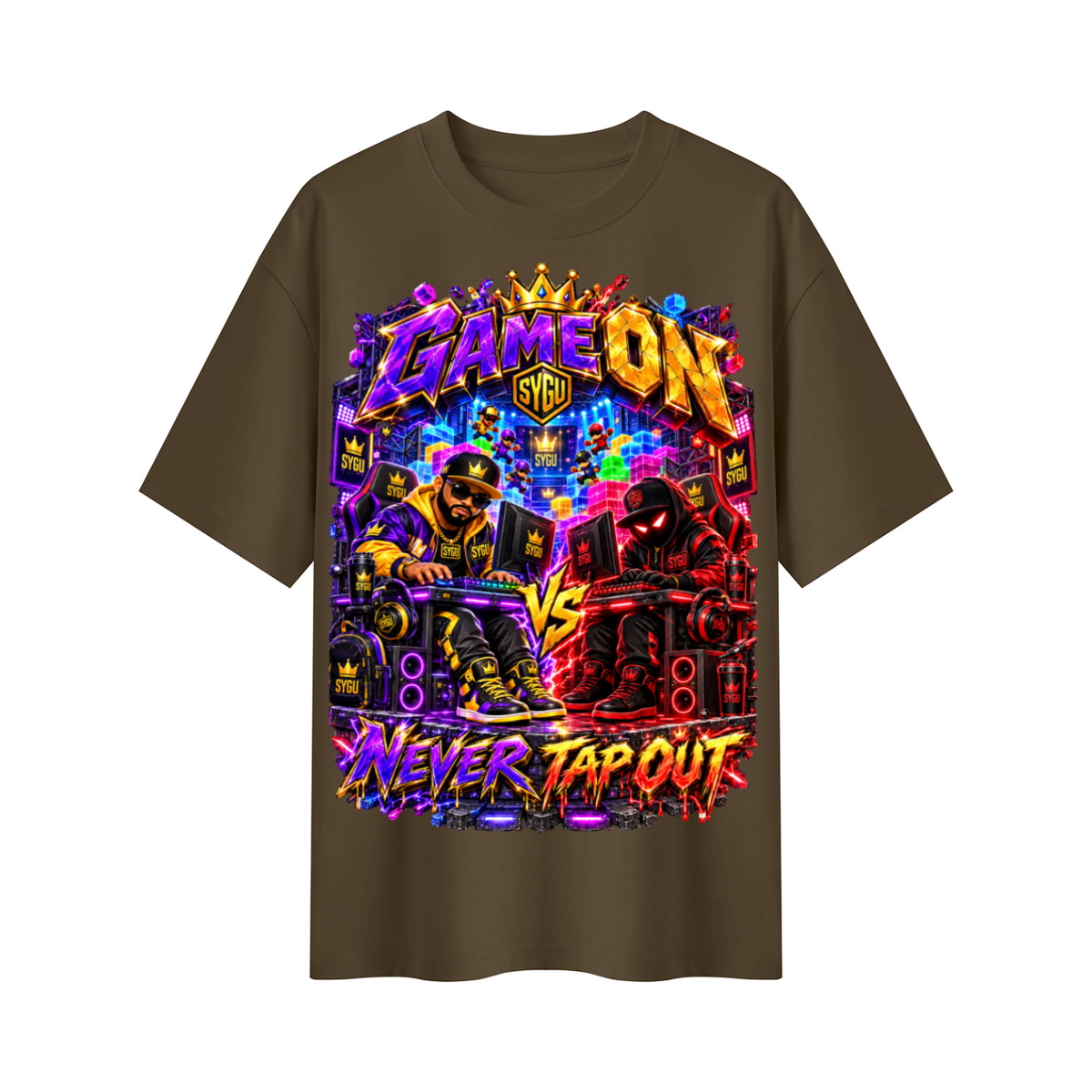 StepYahGameUp™ Game On Never Tap Out Oversized Graphic T-Shirt - Unisex