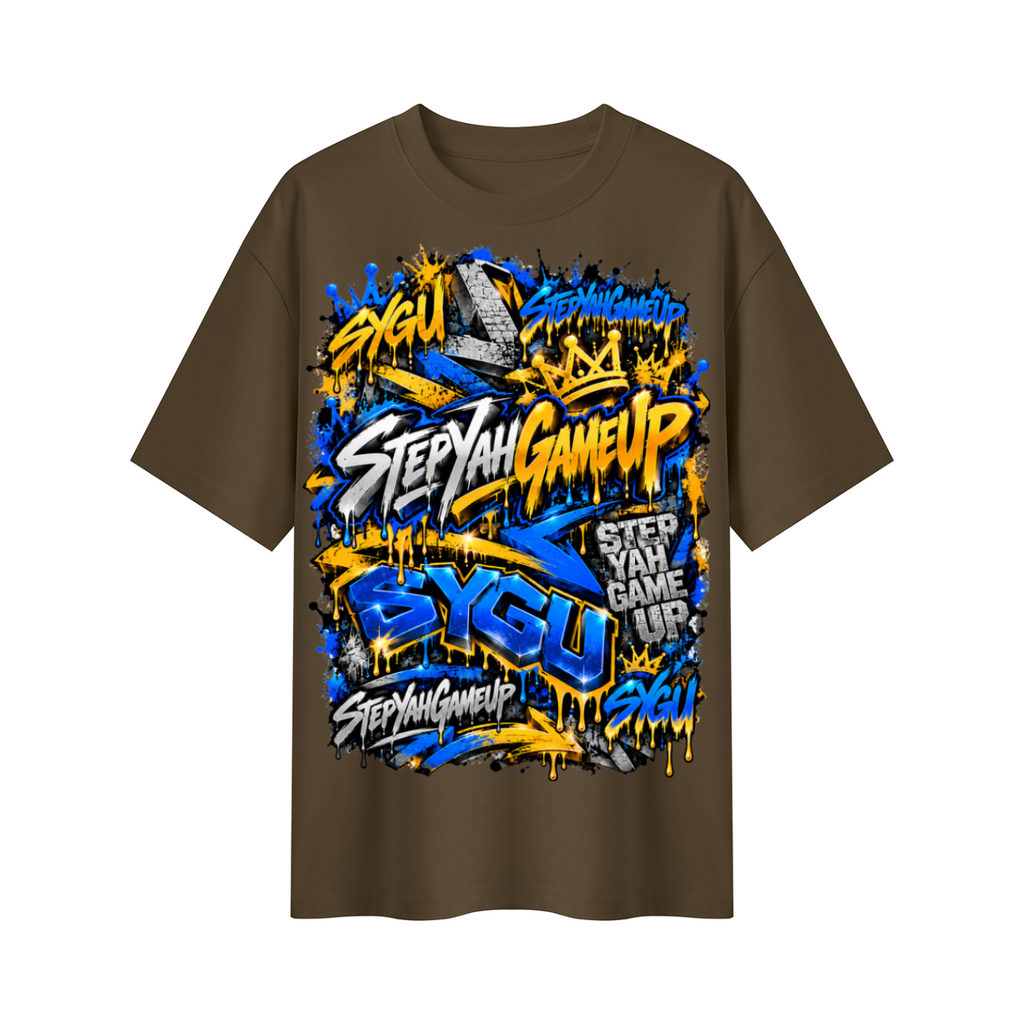 StepYahGameUp™ Graffiti Logo Oversized Graphic T-Shirt - Unisex