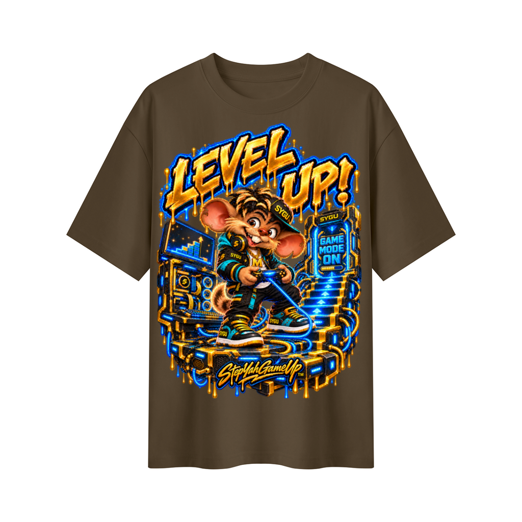 StepYahGameUp™ Level Up! Oversized Graphic T-Shirt - Unisex
