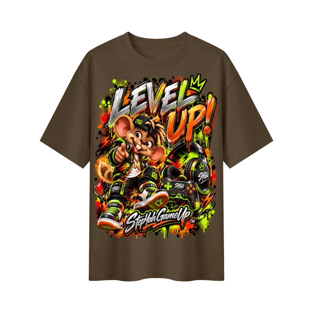 StepYahGameUp™ Level Up! Oversized Graphic T-Shirt - Unisex