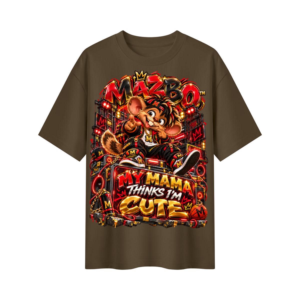 Own Your Vibe™ Mazbo™ My Mama Thinks I’m Cute Oversized Graphic T-Shirt - Unisex