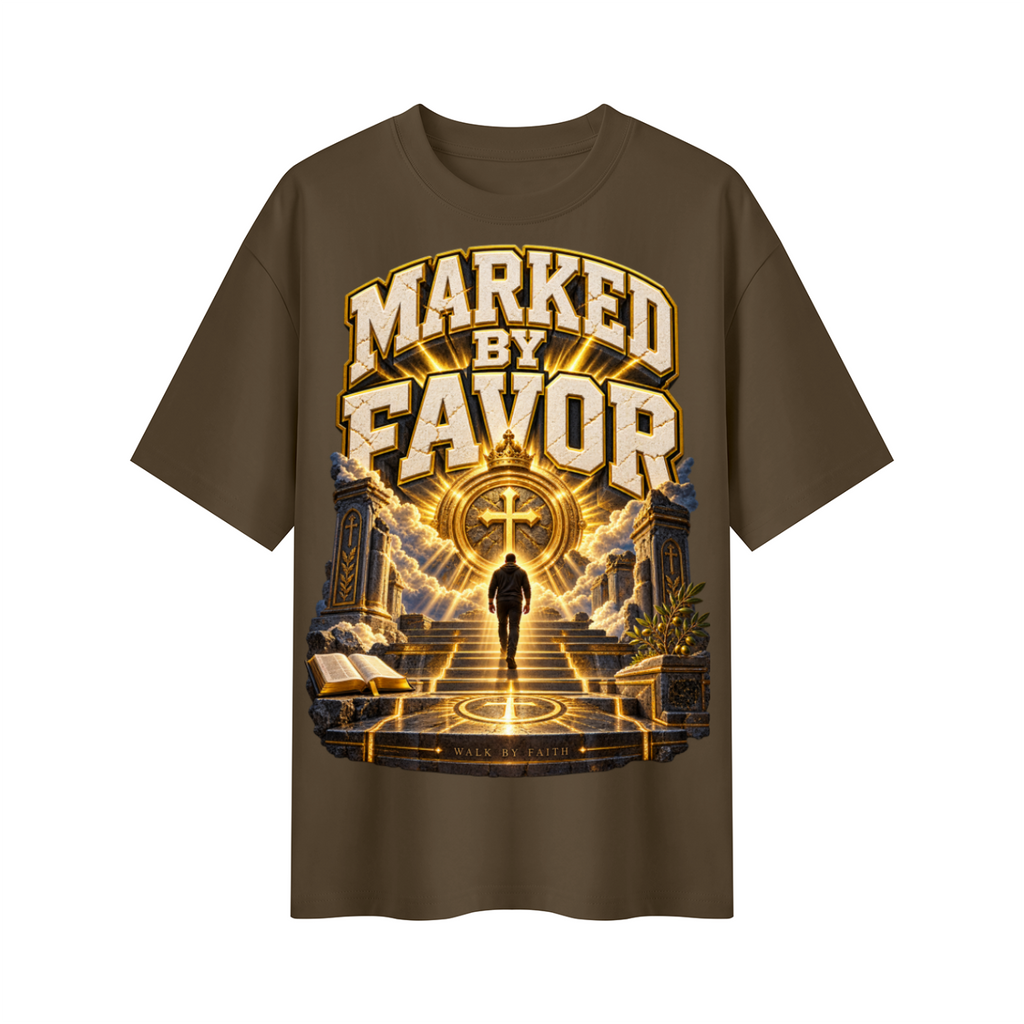 Walk by Faith™ Marked by Favor Oversized Graphic T-Shirt - Unisex