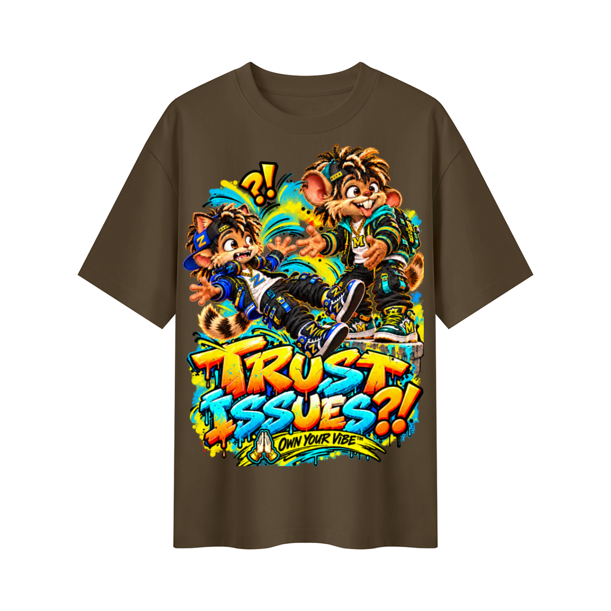 Own Your Vibe™ Trust Issues?! Oversized Graphic T-Shirt - Unisex