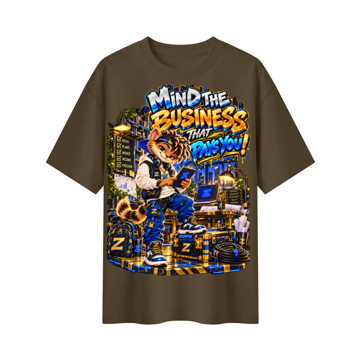 Own Your Vibe™ Zikko™ Mind the Business That Pays You! Oversized Graphic T-Shirt - Unisex