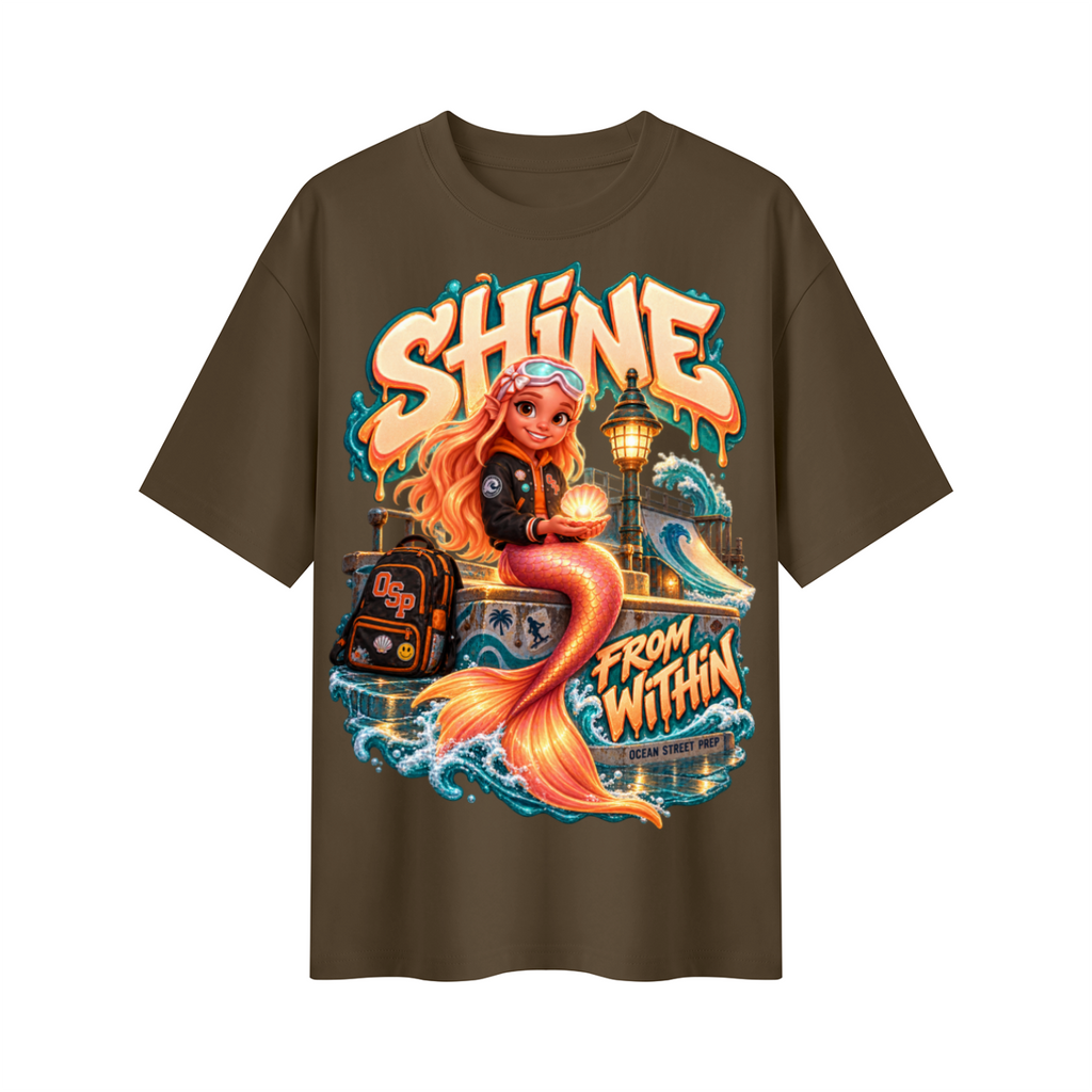Ocean Street Prep™ Lil Pearl Shine From Within Oversized Graphic T-Shirt - Unisex