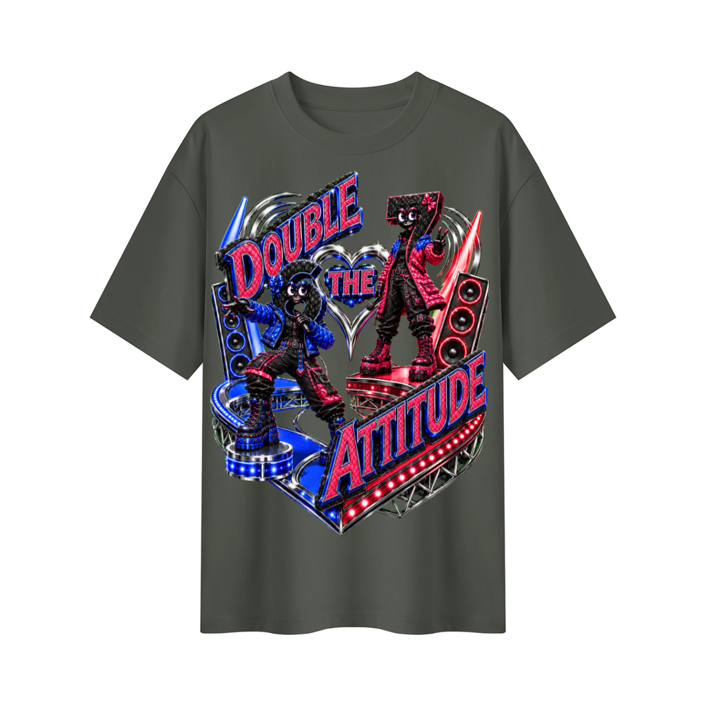 6-7 Street Mode™ Double the Attitude Oversized Graphic T-Shirt - Unisex