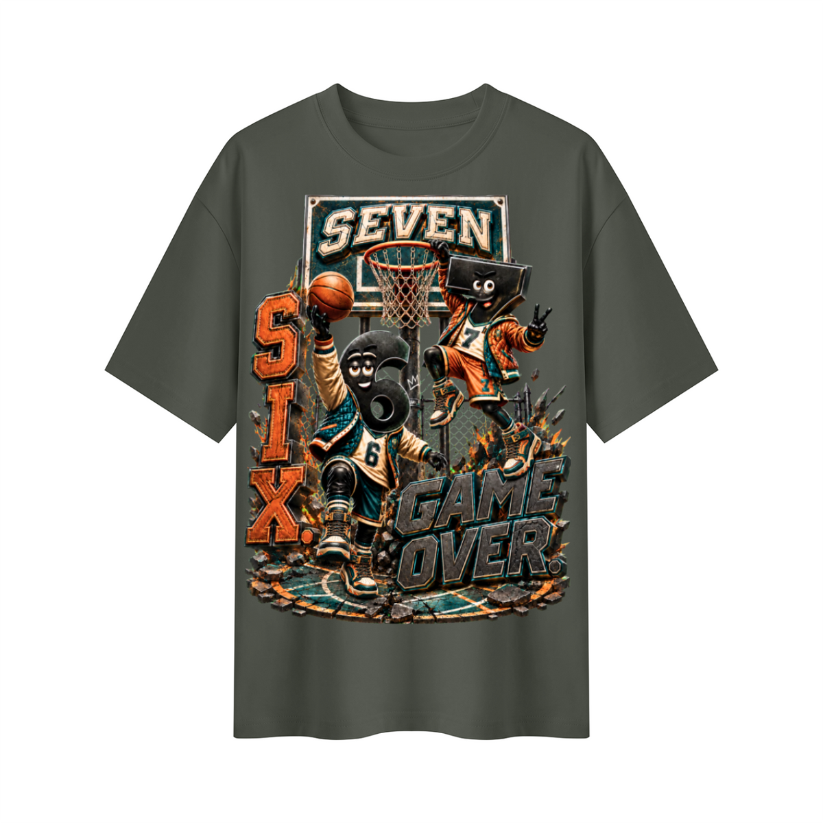 6-7 Street Mode™ Six Seven Game Over Oversized Graphic T-Shirt - Unisex
