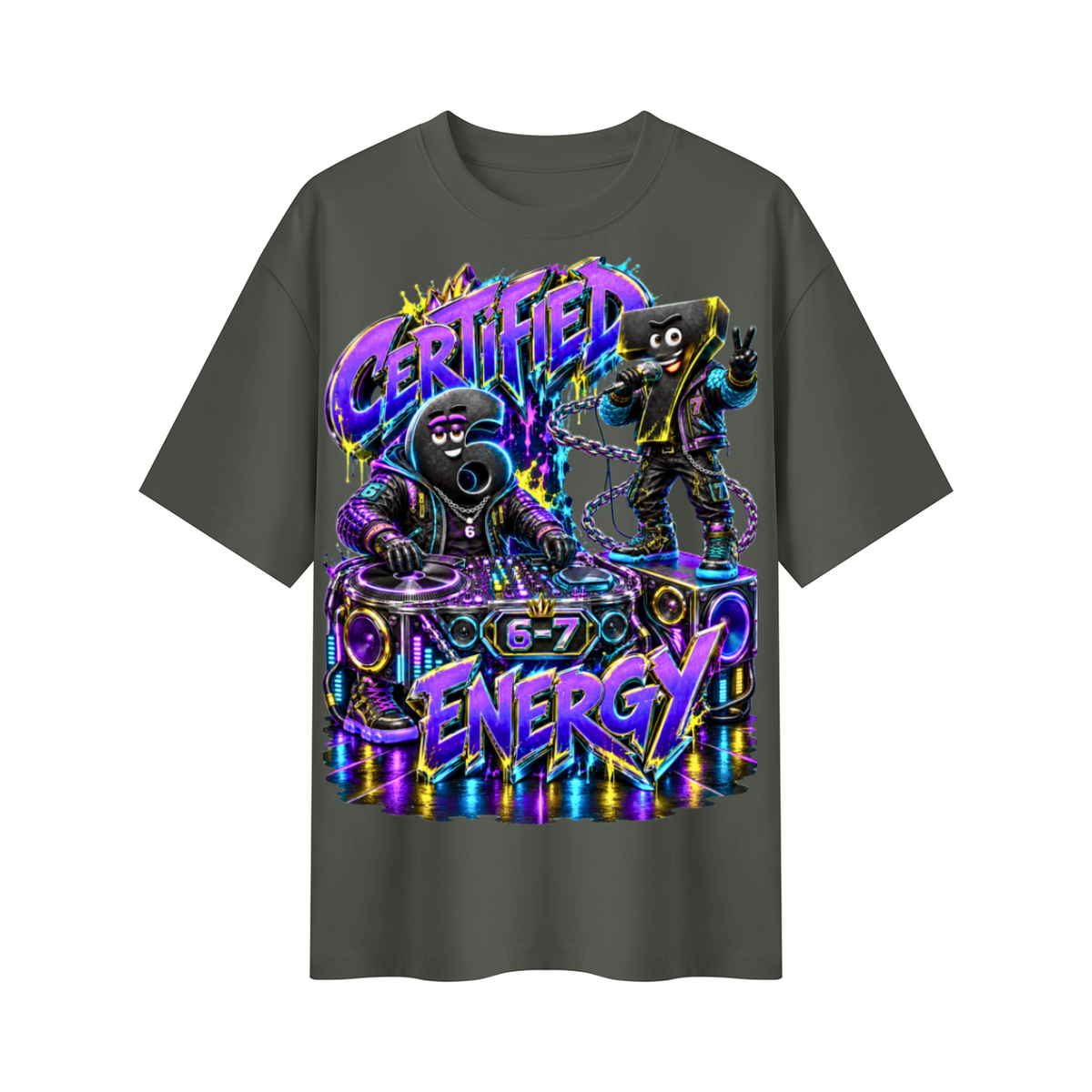 6-7 Street Mode™ Certified 6-7 Energy Oversized Graphic T-Shirt - Unisex