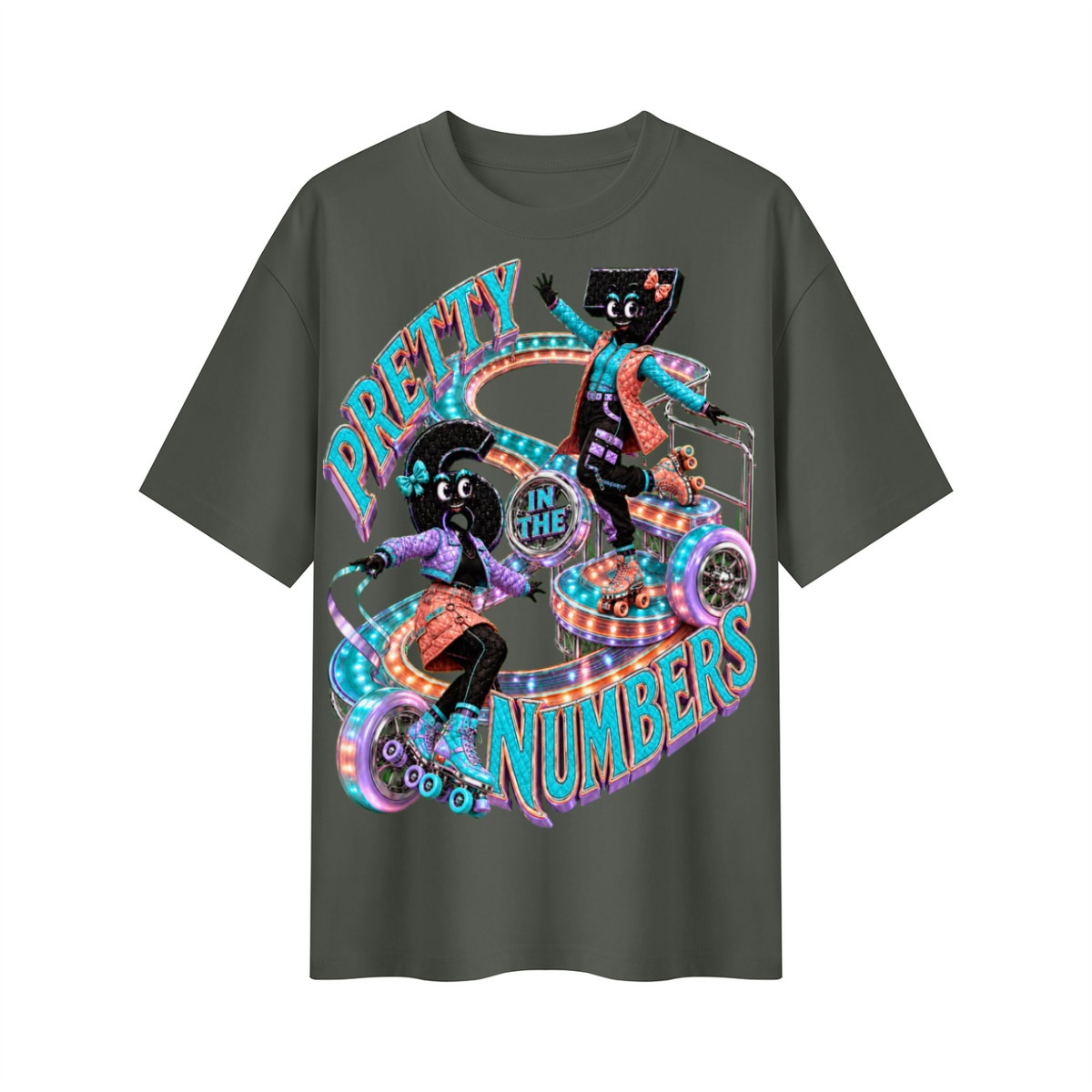 6-7 Street Mode™ Pretty in the Numbers Oversized Graphic T-Shirt - Unisex