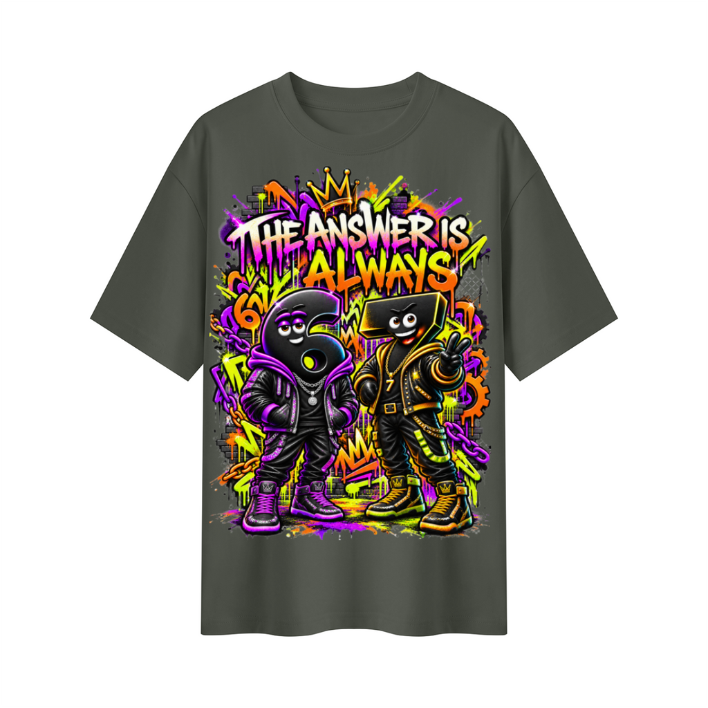 6-7 Street Mode™ Oversized Graphic T-Shirt - The Answer Is Always 6-7 - Unisex