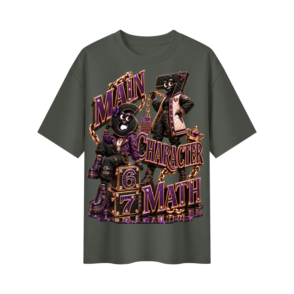 6-7 Street Mode™ Main Character Math Oversized Graphic T-Shirt - Unisex