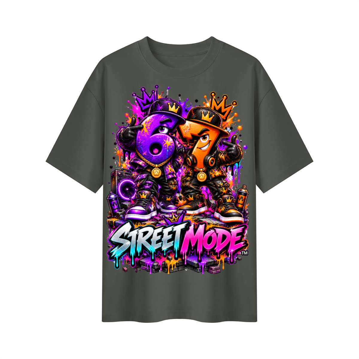 6-7 Street Mode™ Street Mode Male Oversized Graphic T-Shirt - Unisex