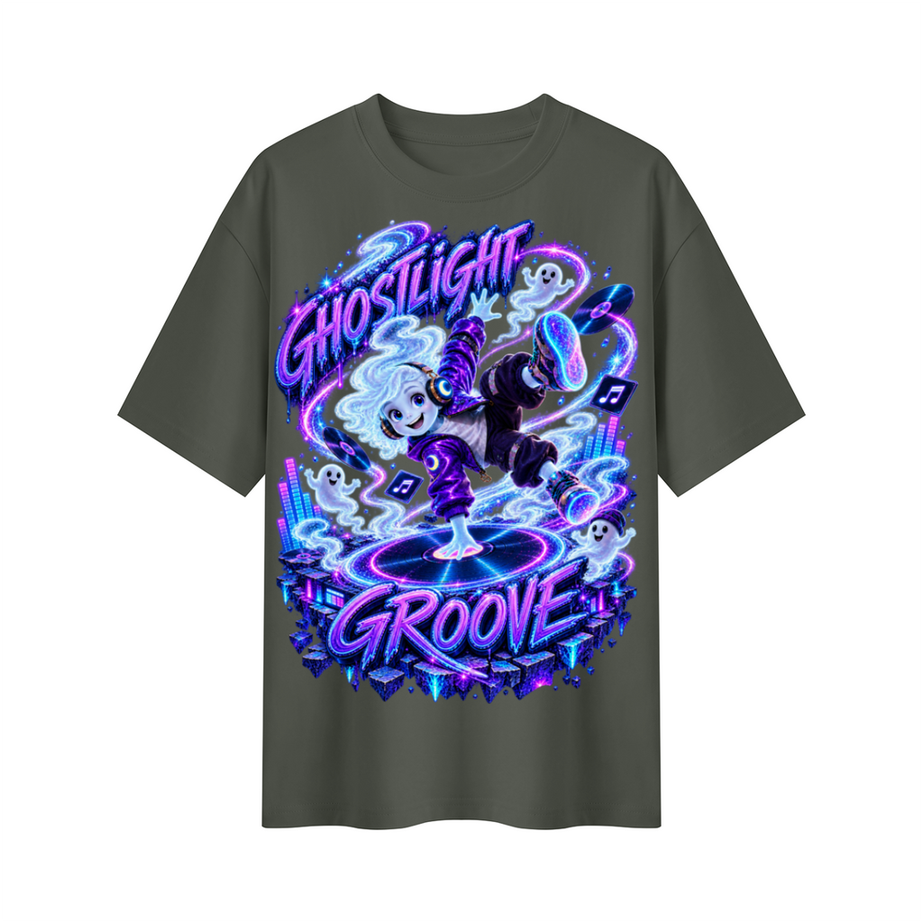 Halloween Ghostlight Groove Ghost DJ Oversized Graphic T-Shirt - Unisex