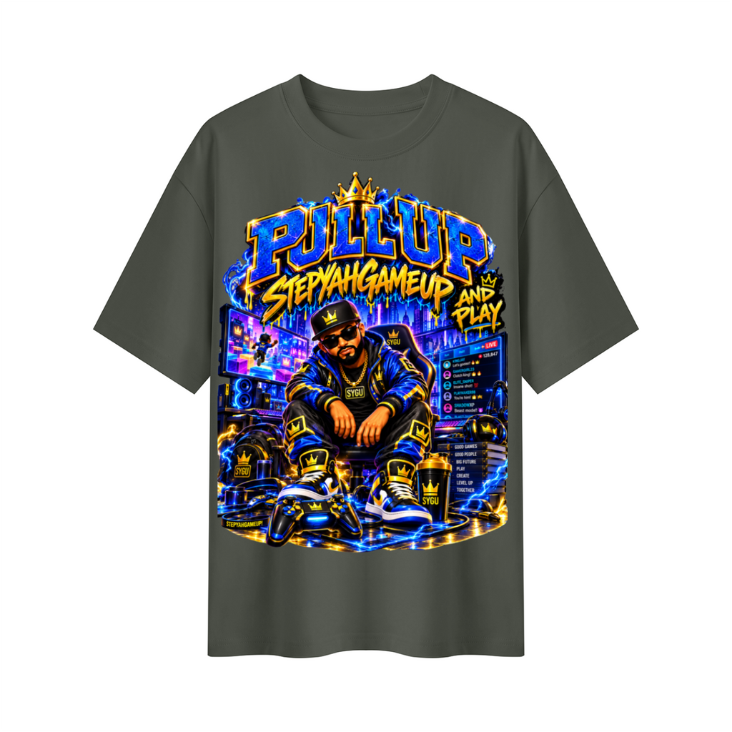 StepYahGameUp™ Pull Up and Play Oversized Graphic T-Shirt - Unisex
