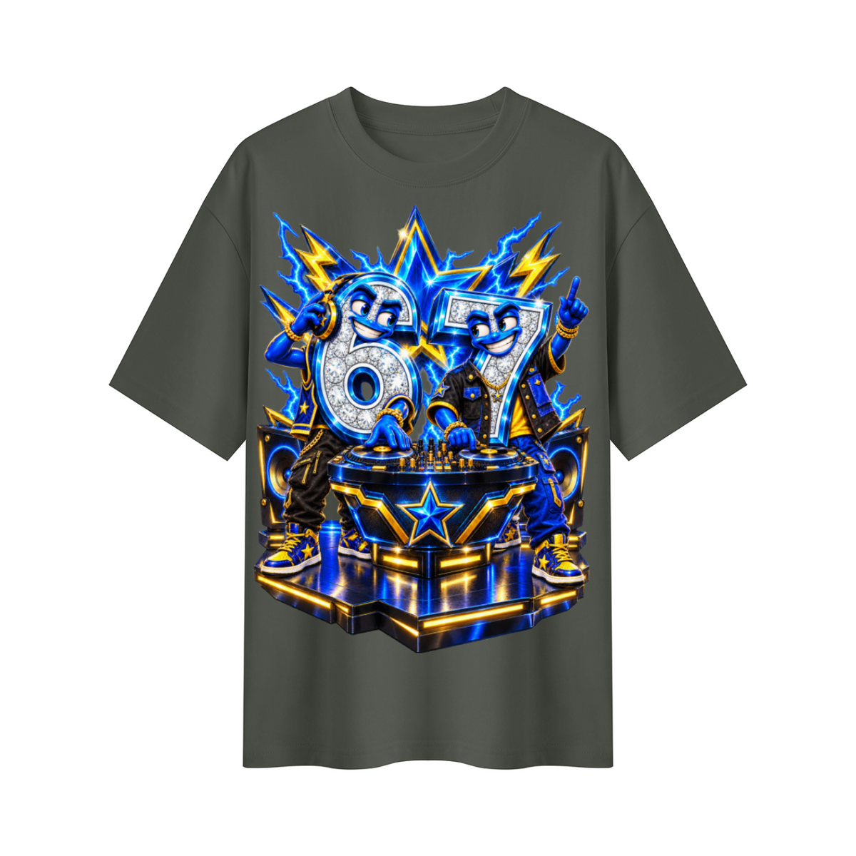 6-7 Street Mode™ Spin the Numbers Oversized Graphic T-Shirt - Unisex
