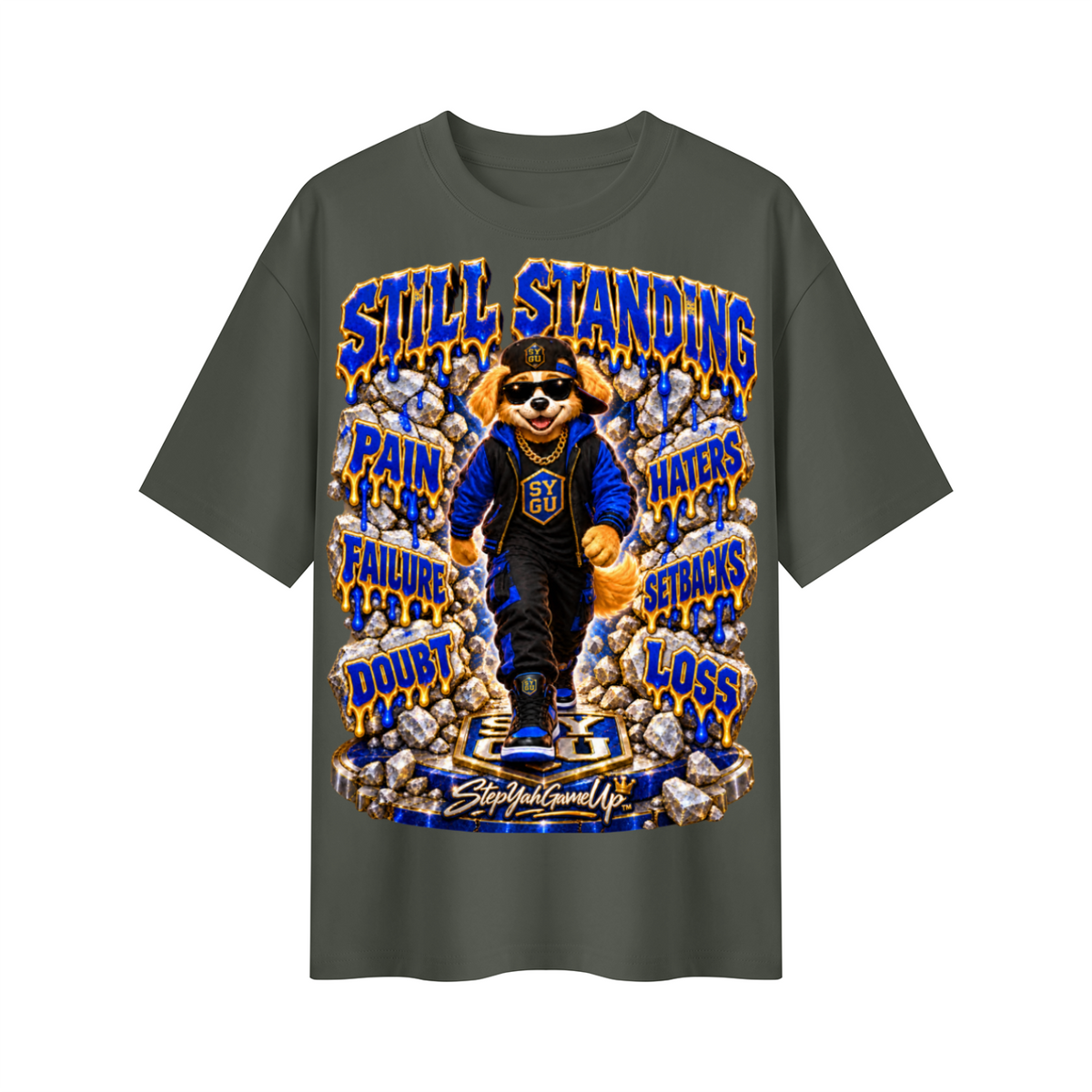 StepYahGameUp™ Still Standing Oversized Graphic T-Shirt - Unisex