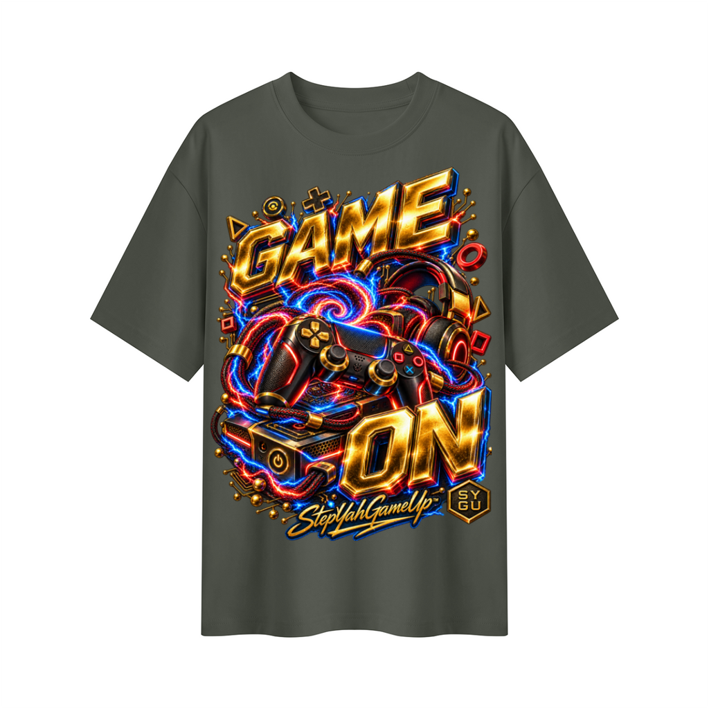 StepYahGameUp™ Game On Oversized Graphic T-Shirt - Unisex