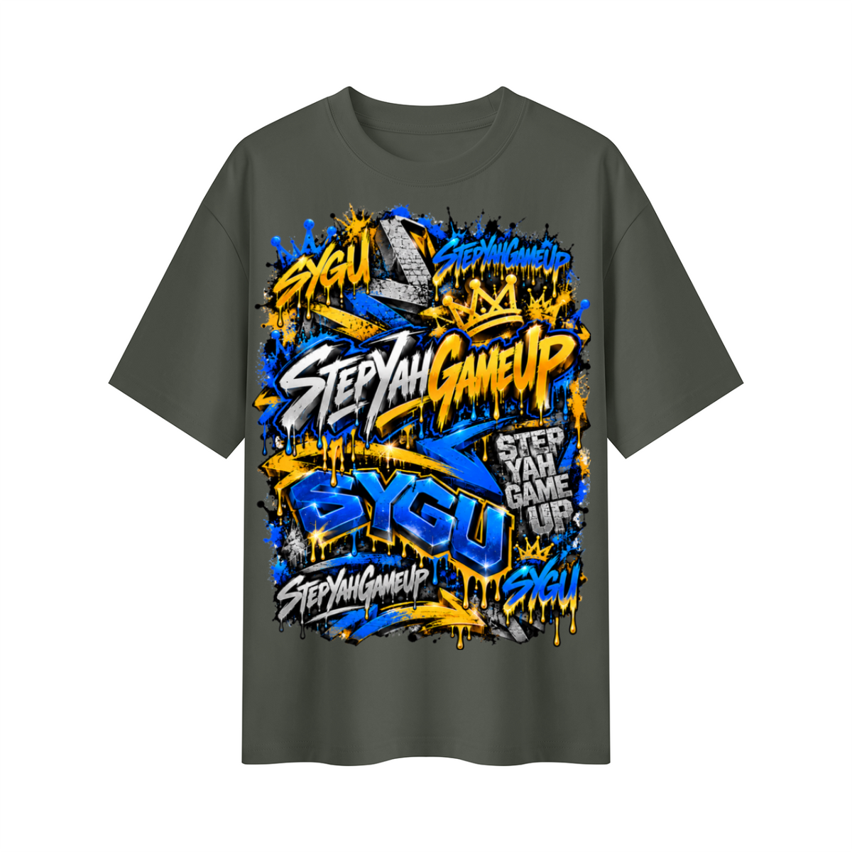 StepYahGameUp™ Graffiti Logo Oversized Graphic T-Shirt - Unisex