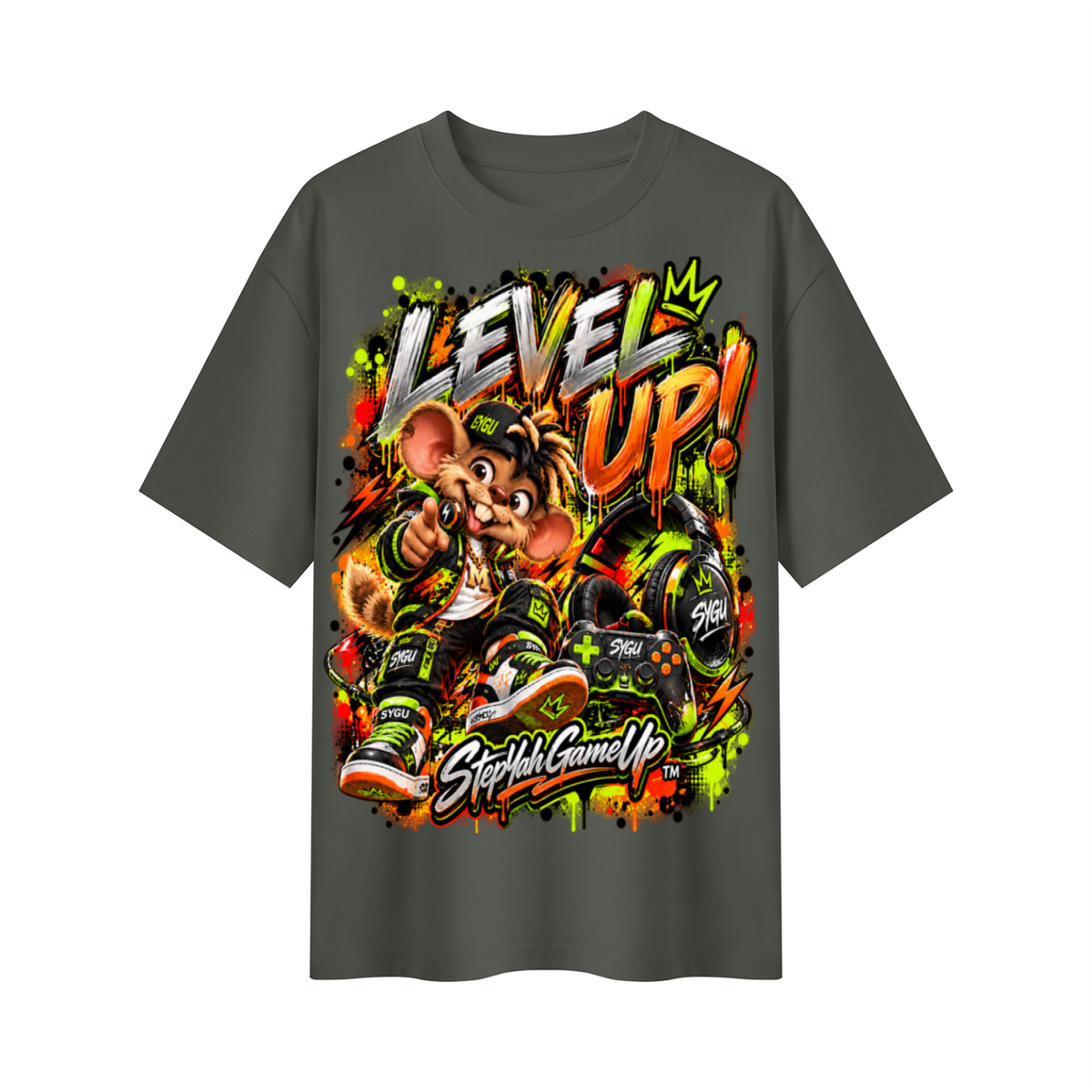 StepYahGameUp™ Level Up! Oversized Graphic T-Shirt - Unisex