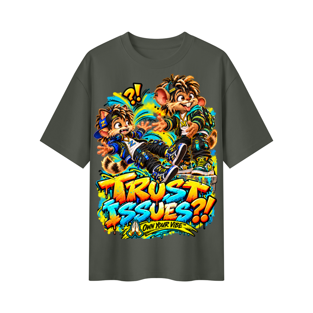 Own Your Vibe™ Trust Issues?! Oversized Graphic T-Shirt - Unisex
