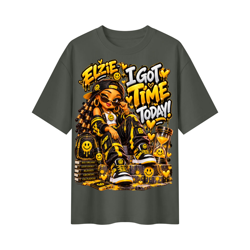 Own Your Vibe™ Elzie™ I Got Time Today! Oversized Graphic T-Shirt - Unisex