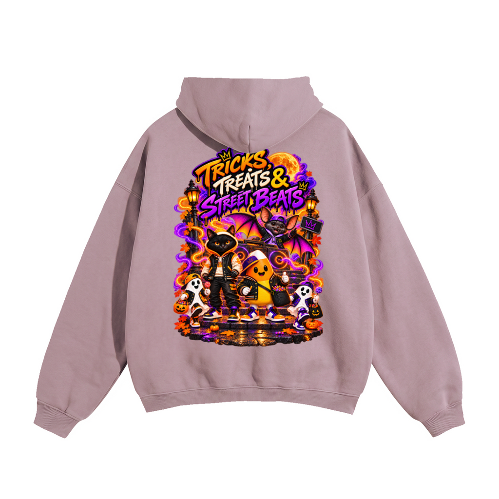 Halloween Tricks, Treats & Street Beats Front & Back Graphic Hoodie - Unisex