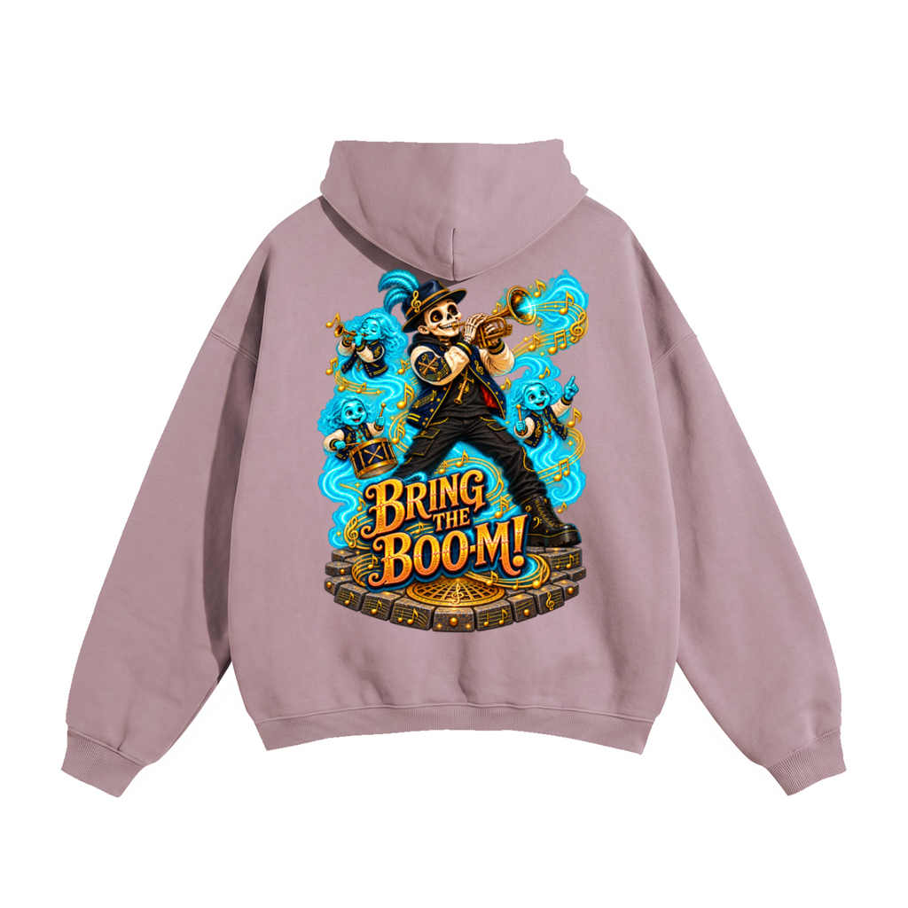 Halloween Brass, Boos & Good Vibes Front & Back Graphic Hoodie - Bring the Boom - Unisex