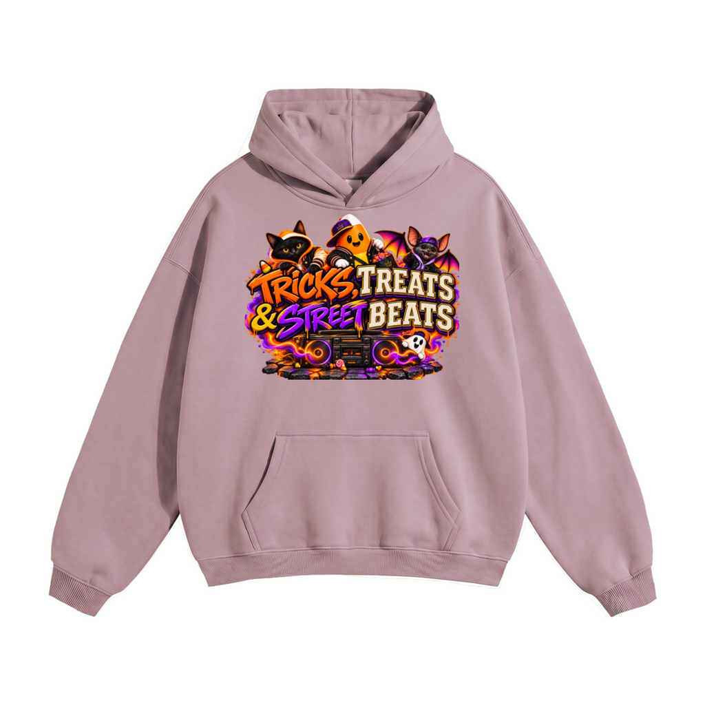 Halloween Tricks, Treats & Street Beats Front & Back Graphic Hoodie - Unisex