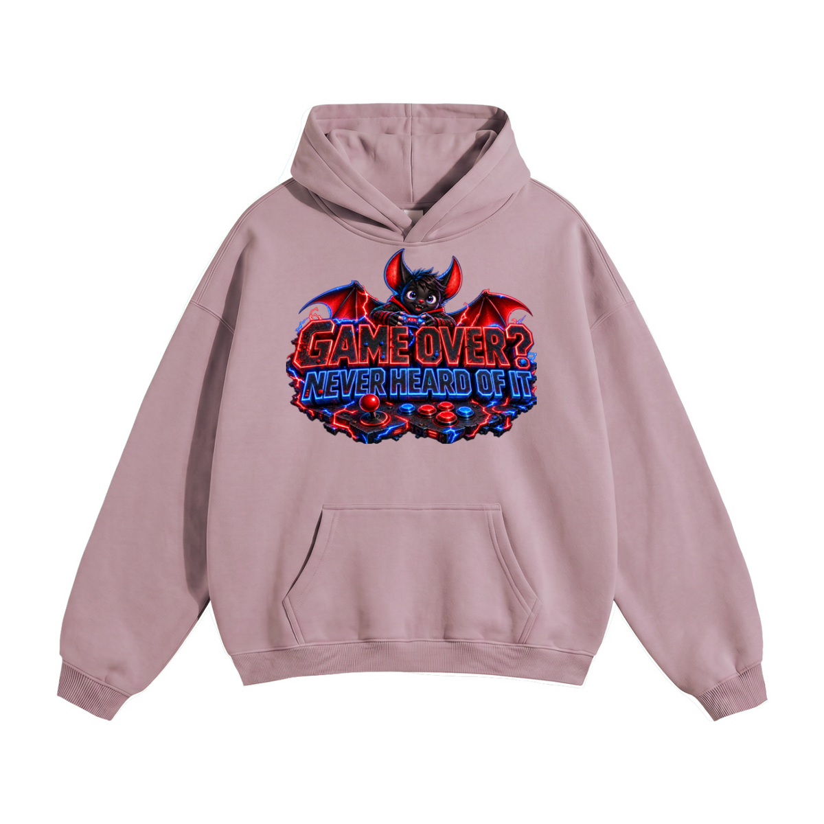 Halloween Bat Gamer Front & Back Graphic Hoodie - Game Over? Never Heard of It - Unisex