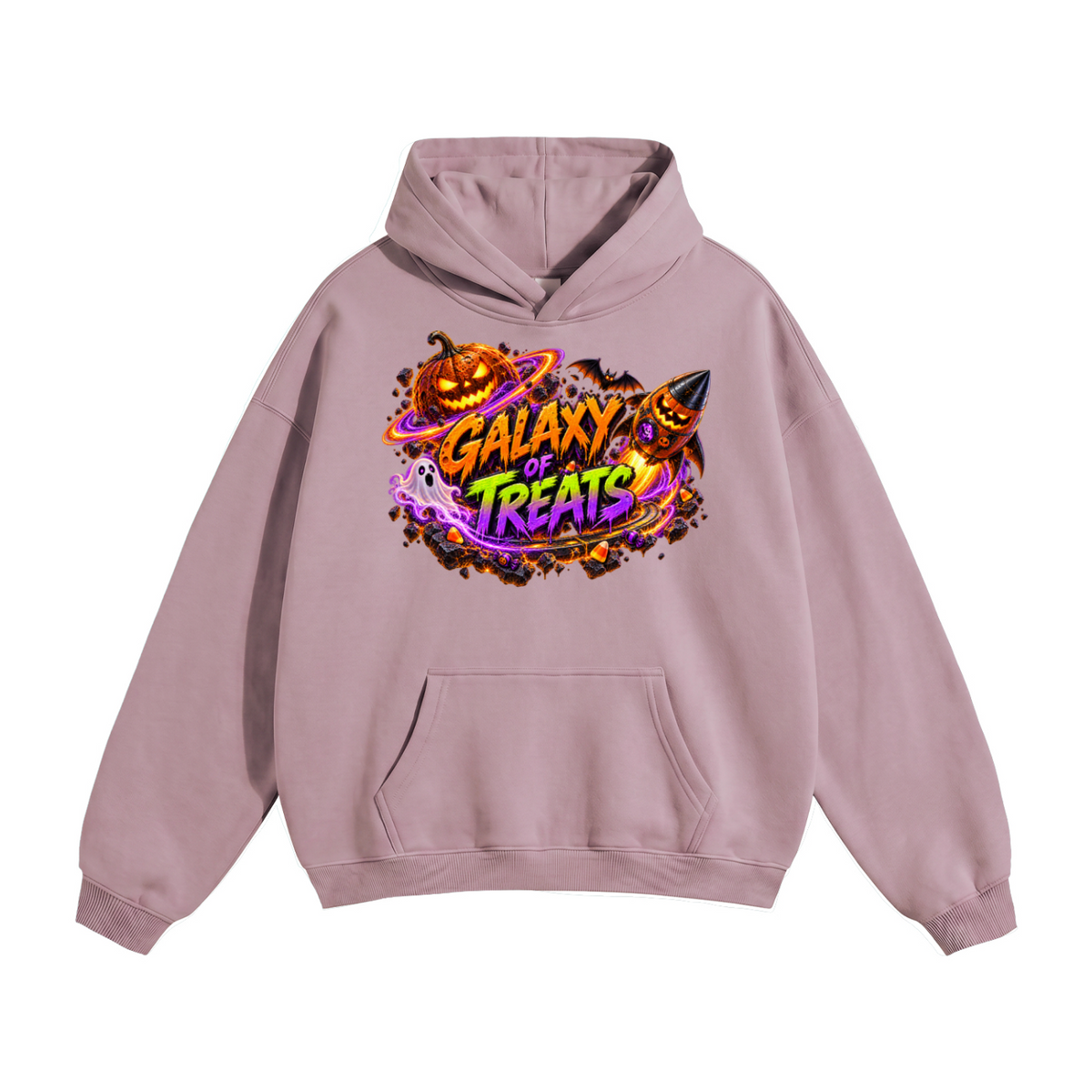 Halloween Galaxy of Treats Front & Back Graphic Hoodie - No Gravity All Treats - Unisex