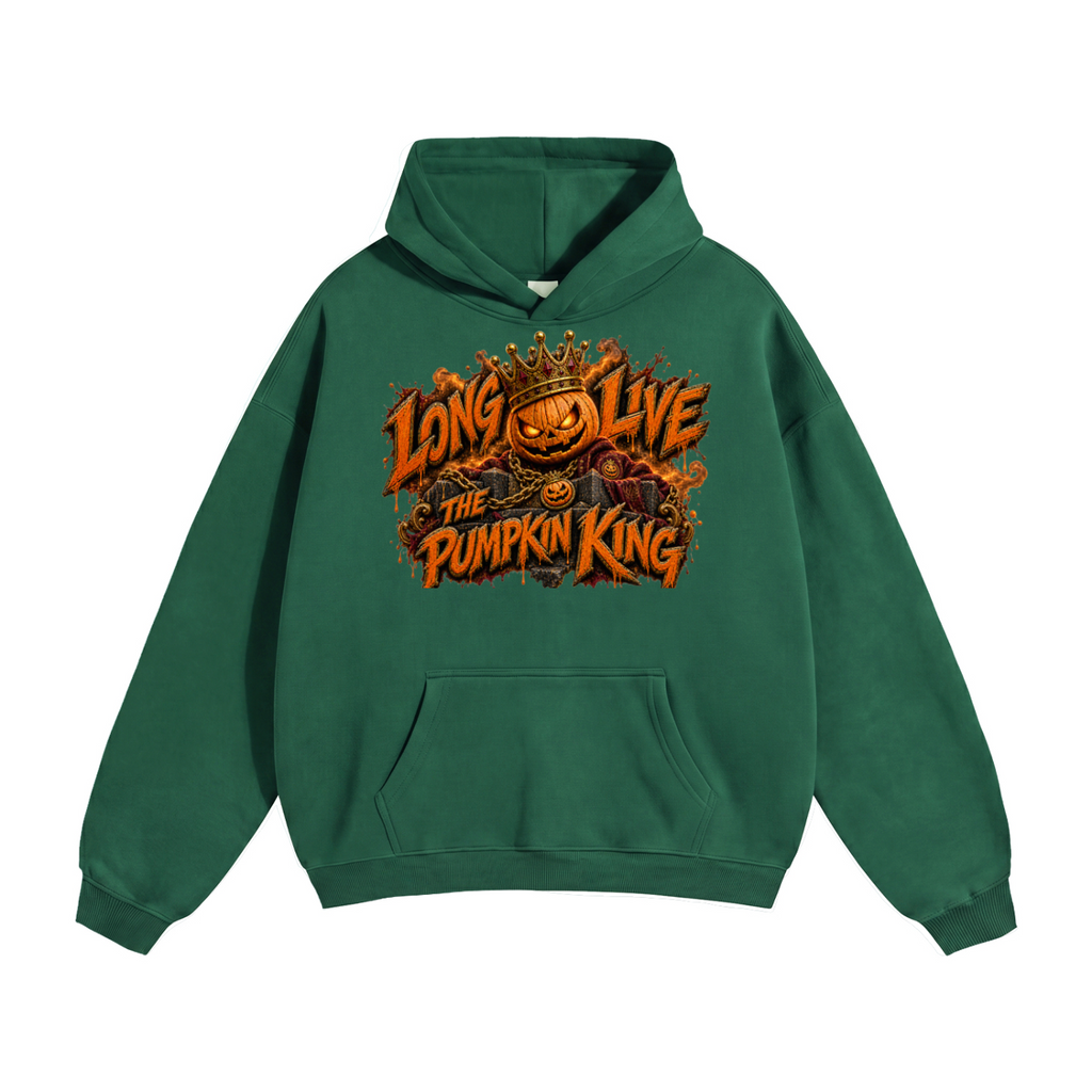 Halloween Pumpkin King Front & Back Graphic Hoodie - Long Live the Pumpkin King - Unisex