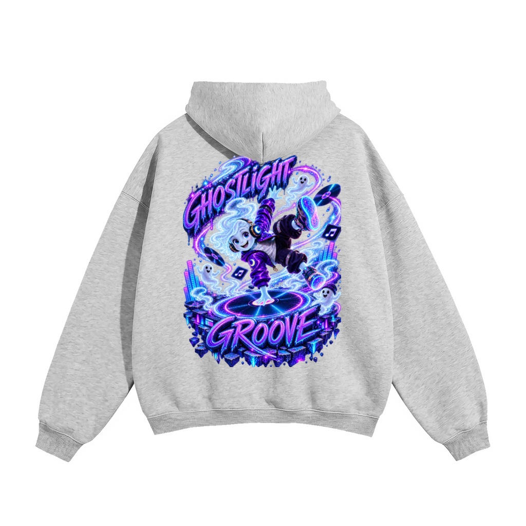 Halloween Ghost DJ Front & Back Graphic Hoodie - Drop That Ghostly Beat - Unisex