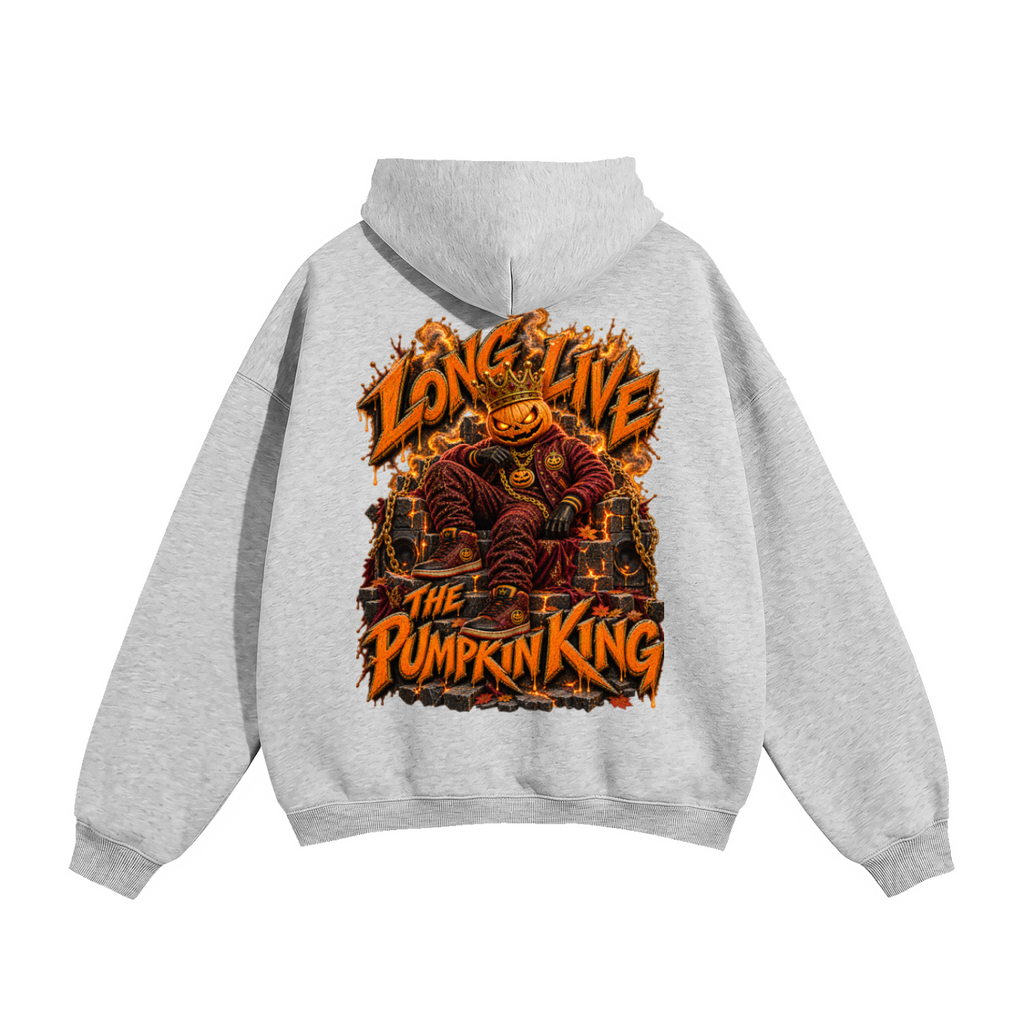 Halloween Pumpkin King Front & Back Graphic Hoodie - Long Live the Pumpkin King - Unisex