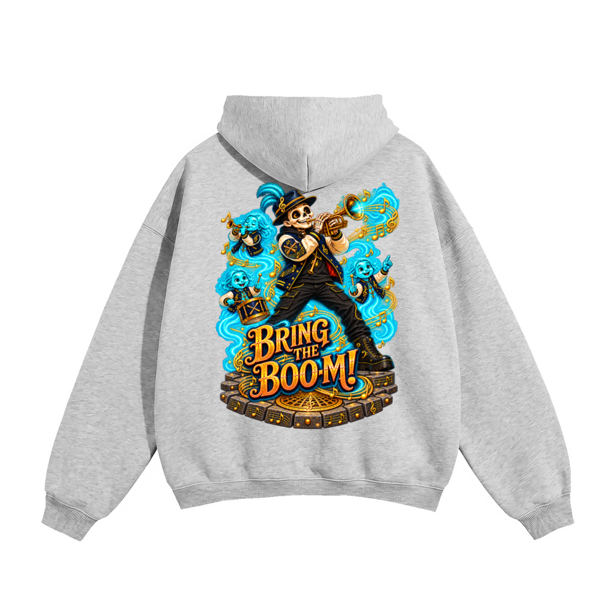Halloween Brass, Boos & Good Vibes Front & Back Graphic Hoodie - Bring the Boom - Unisex