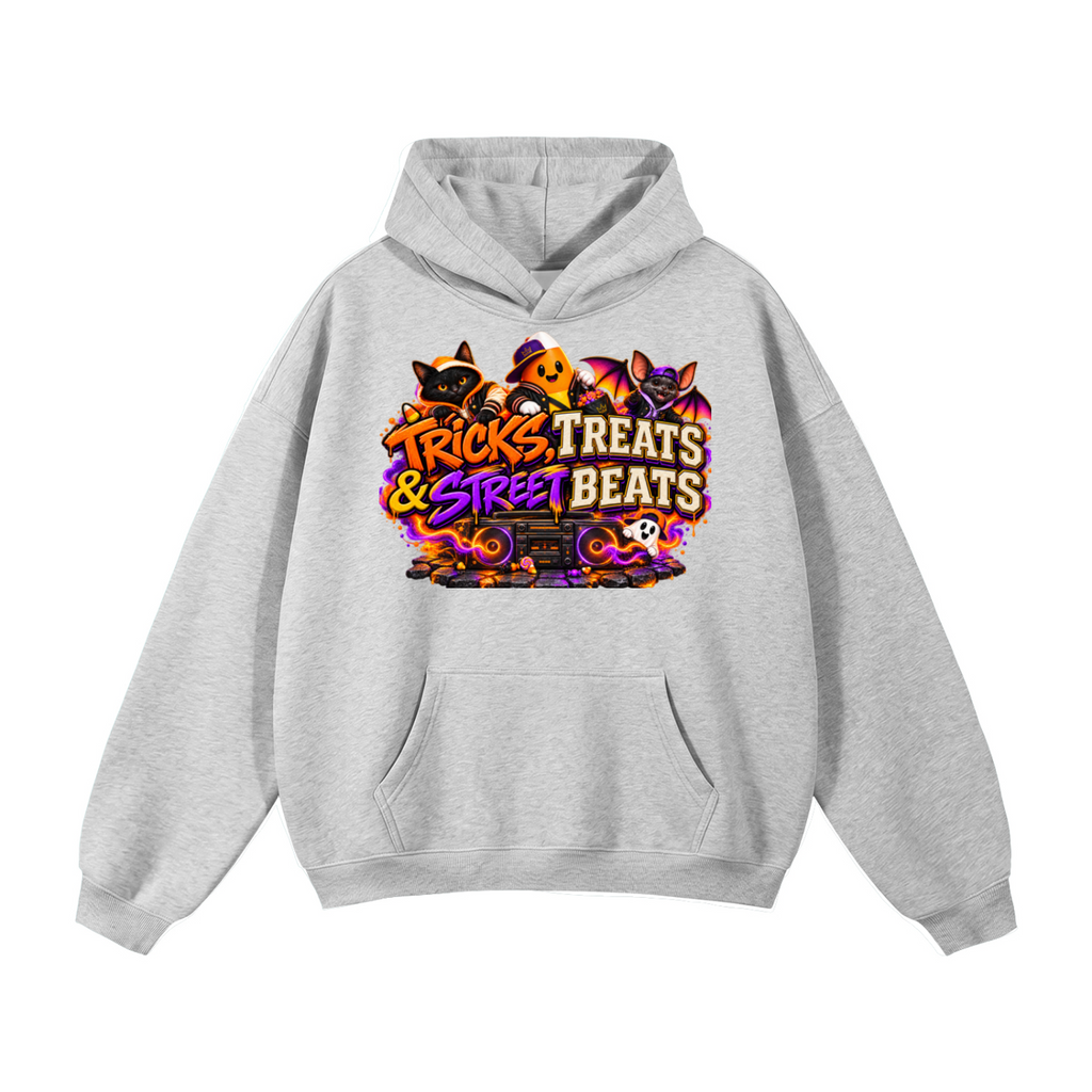 Halloween Tricks, Treats & Street Beats Front & Back Graphic Hoodie - Unisex