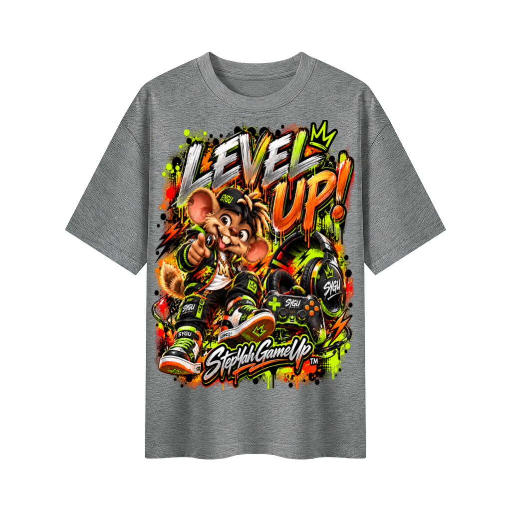 StepYahGameUp™ Level Up! Oversized Graphic T-Shirt - Unisex