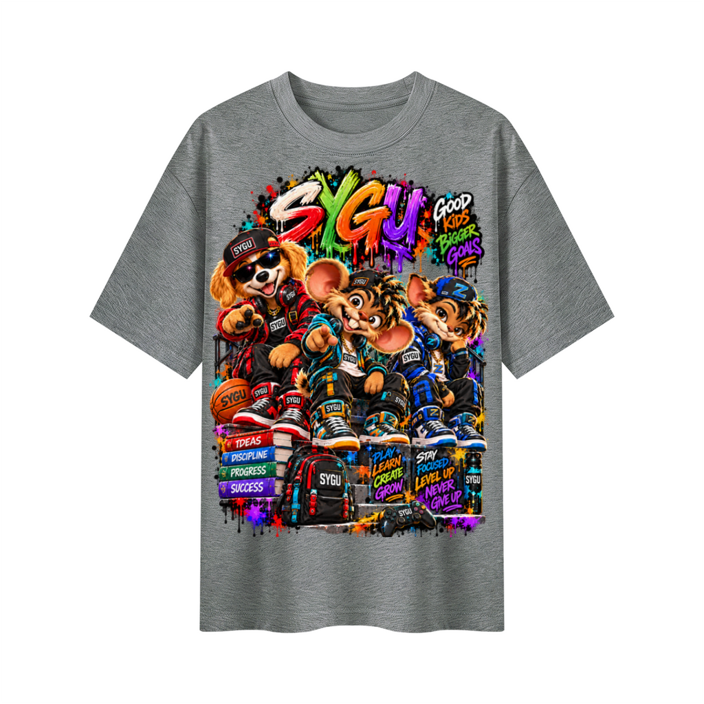 StepYahGameUp™ Good Kids Bigger Goals Oversized Graphic T-Shirt - Unisex