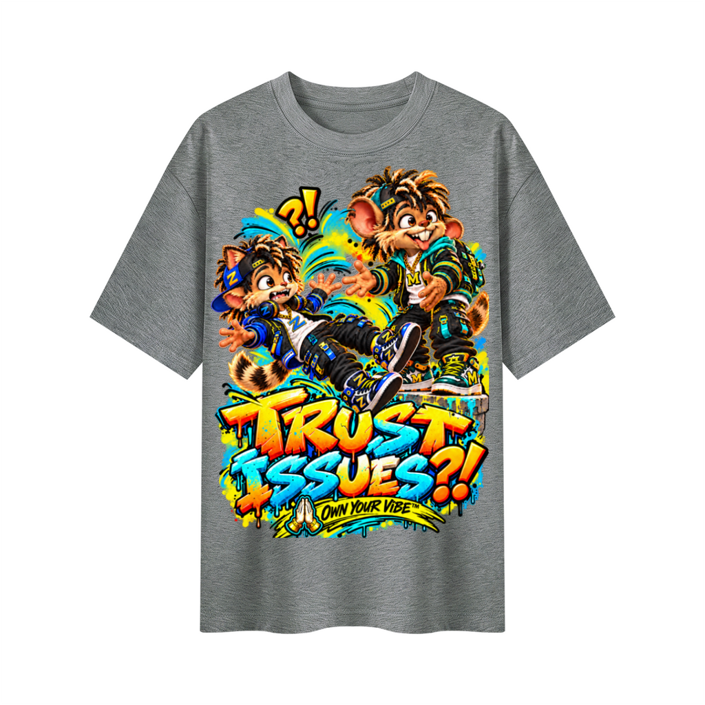 Own Your Vibe™ Trust Issues?! Oversized Graphic T-Shirt - Unisex