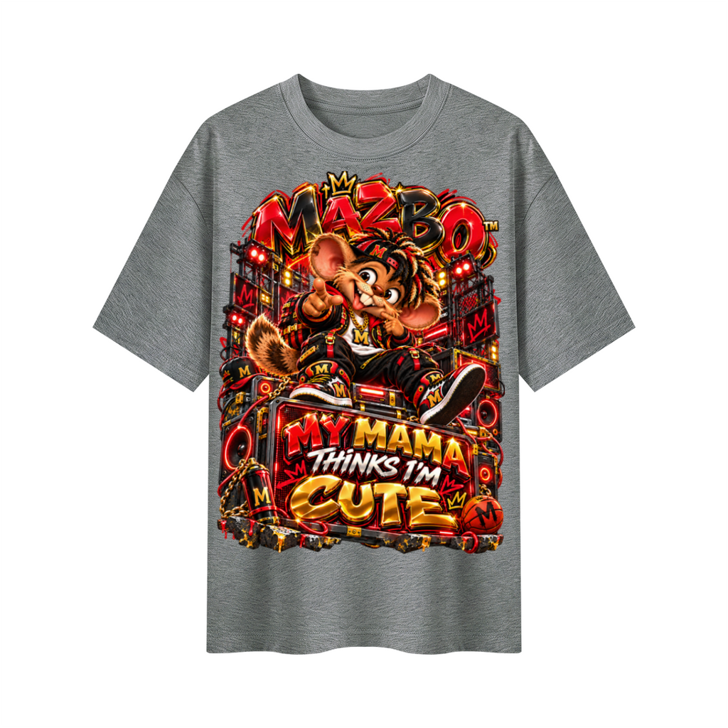 Own Your Vibe™ Mazbo™ My Mama Thinks I’m Cute Oversized Graphic T-Shirt - Unisex