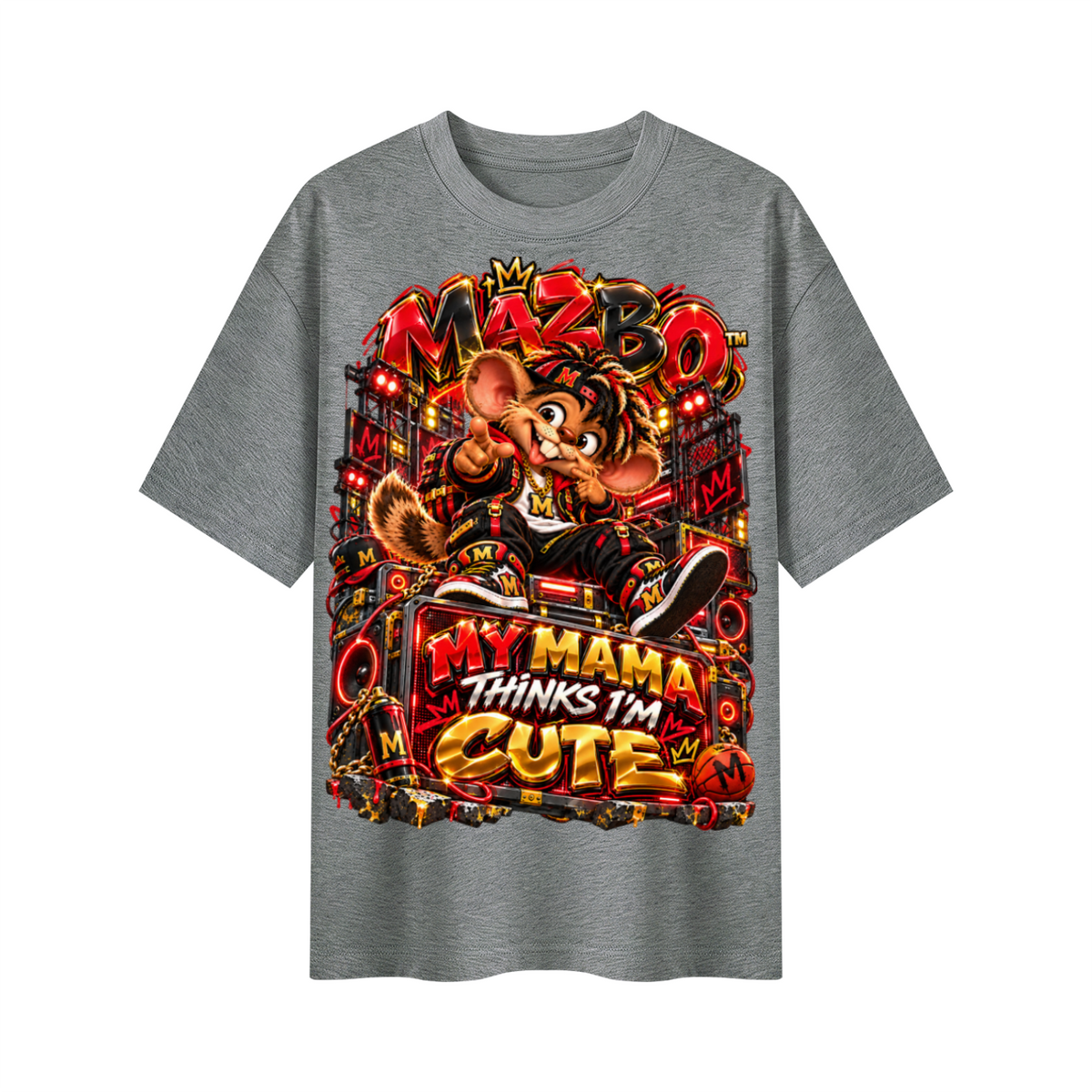 Own Your Vibe™ Mazbo™ My Mama Thinks I’m Cute Oversized Graphic T-Shirt - Unisex