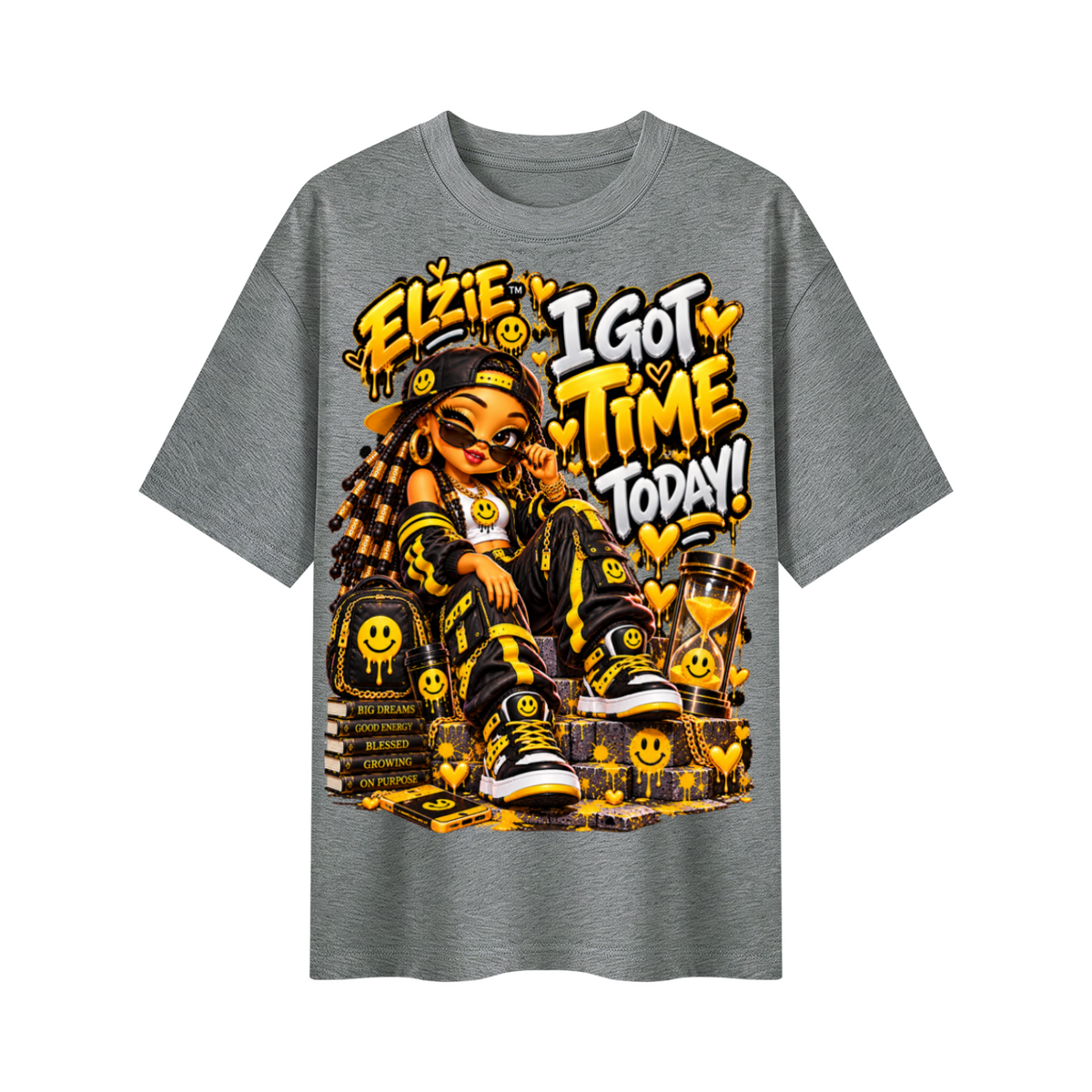 Own Your Vibe™ Elzie™ I Got Time Today! Oversized Graphic T-Shirt - Unisex