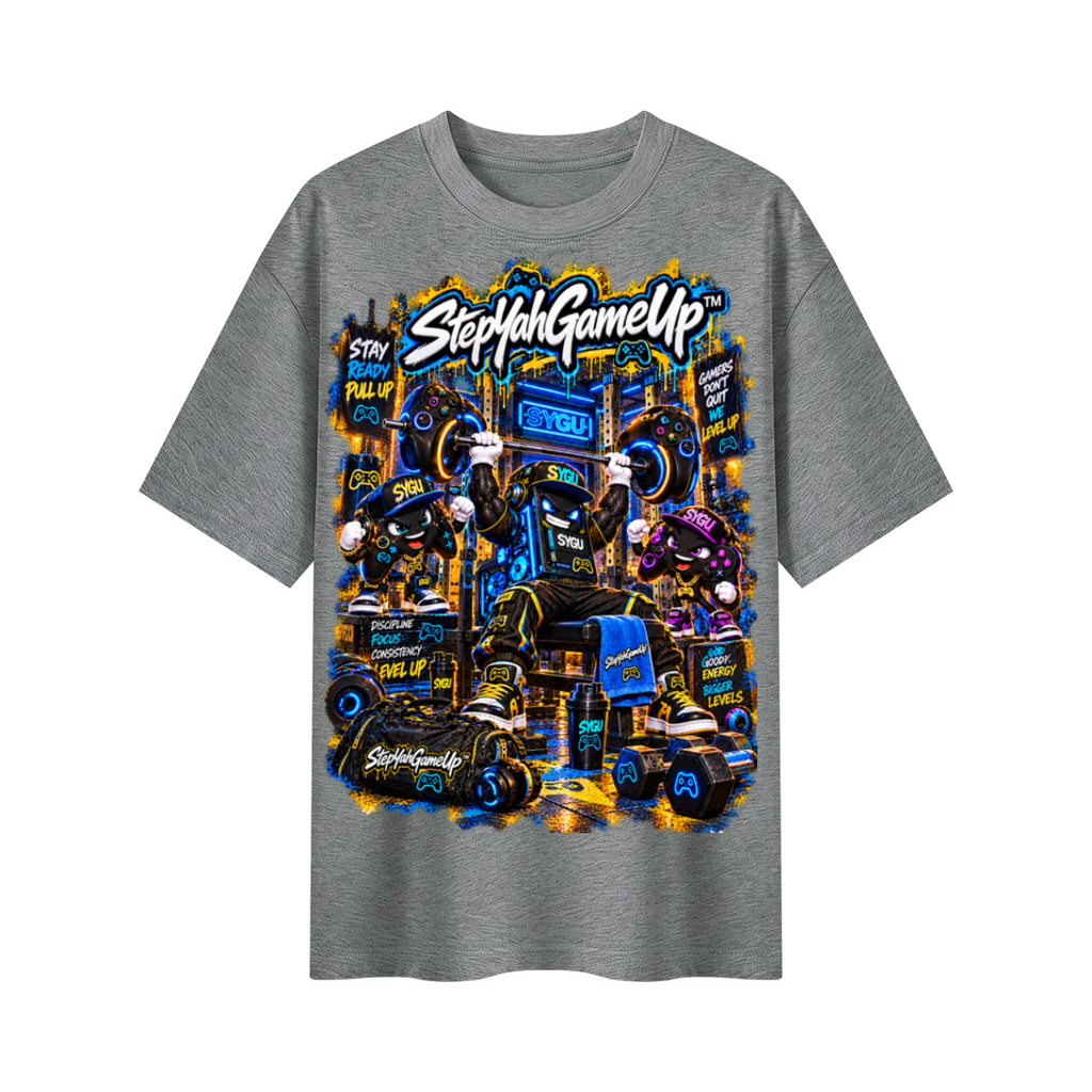 StepYahGameUp™ Stay Ready Pull Up Oversized Graphic T-Shirt - Unisex