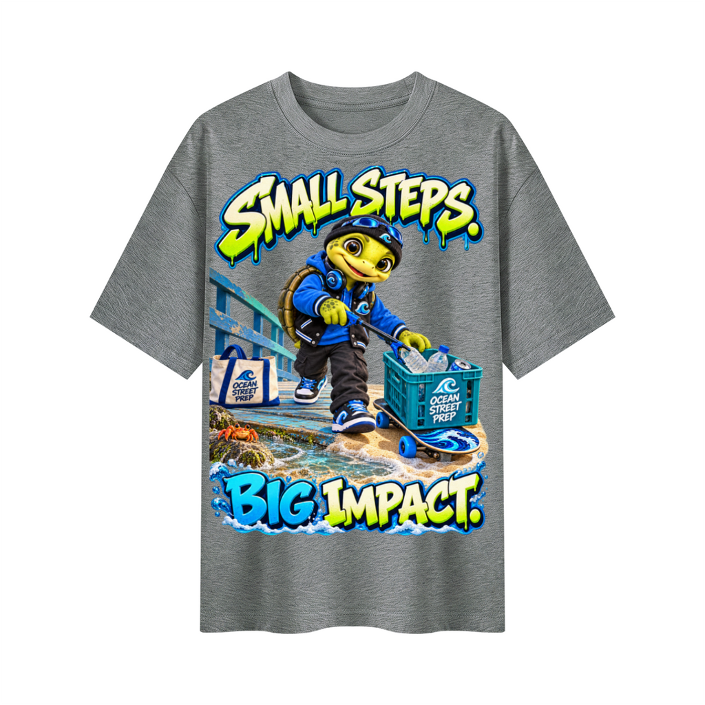 Ocean Street Prep™ Lil Turver Small Steps Big Impact Oversized Graphic T-Shirt - Unisex