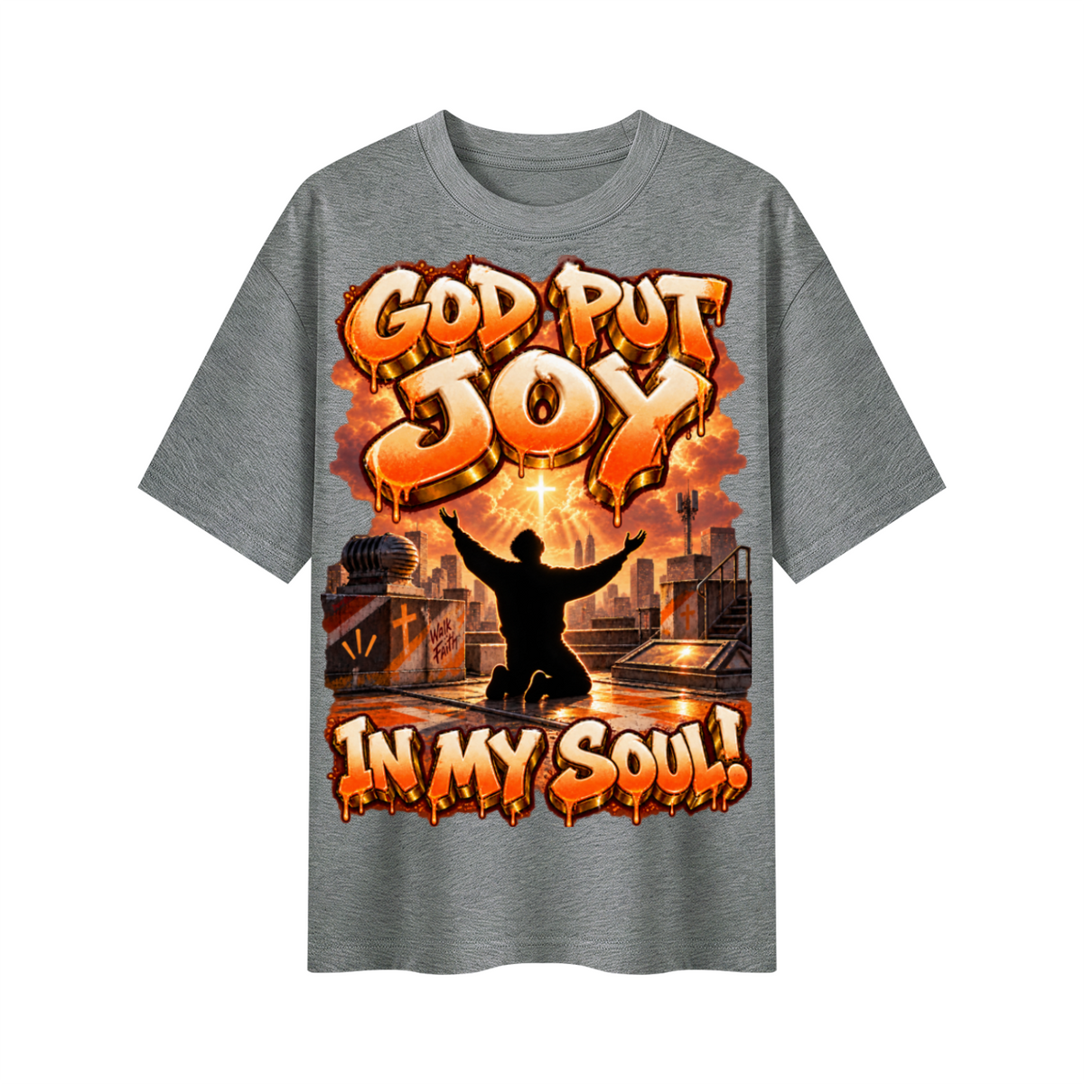 Walk by Faith™ God Put Joy in My Soul Oversized Graphic T-Shirt - Unisex