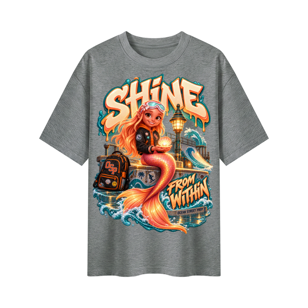 Ocean Street Prep™ Lil Pearl Shine From Within Oversized Graphic T-Shirt - Unisex