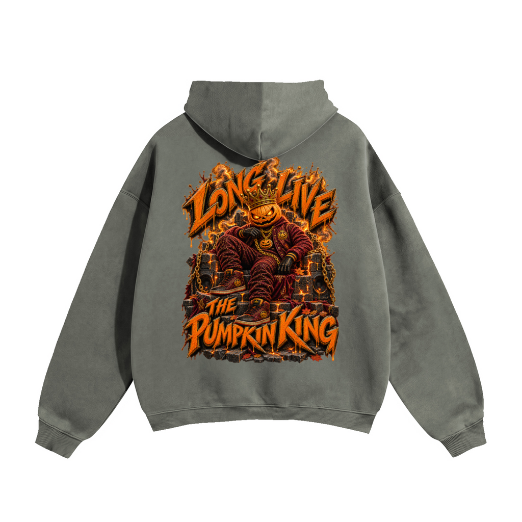 Halloween Pumpkin King Front & Back Graphic Hoodie - Long Live the Pumpkin King - Unisex