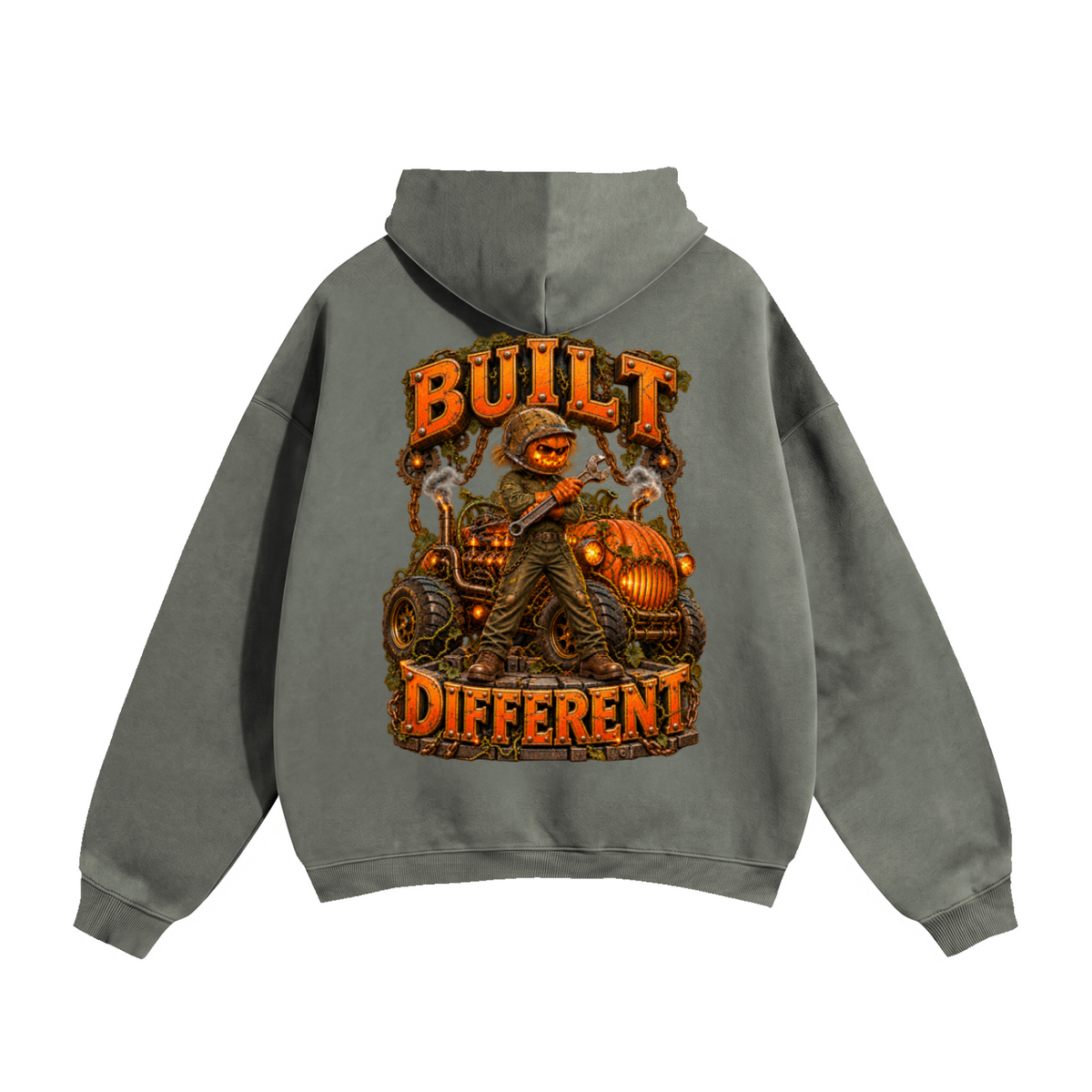 Halloween Built Different Front & Back Graphic Hoodie - Unisex